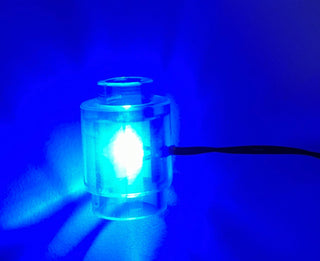 1x1 LED Light-up Round Brick, USB Powered, LS1x1R Custom Parts United Brick Co® Blue