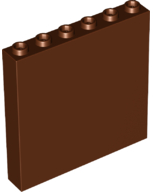 Panel 1x6x5, Part# 35286/59349 LEGO® Reddish Brown 1 Part