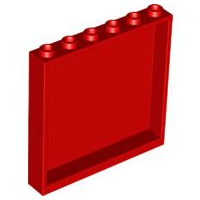 Panel 1x6x5, Part# 35286/59349 LEGO® Red 1 Part