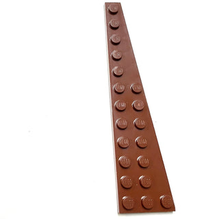 Wedge, Plate 12 x 3 Right, Part# 47398 Part LEGO® Reddish Brown