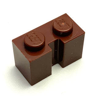 Brick, Modified 1x2 with Channel, Part# 4216 Part LEGO® Reddish Brown  
