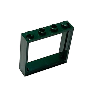 Window 1x4x3 - No Shutter Tabs, Part# 60594 Part LEGO® Dark Green 1 Part