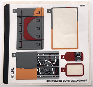 Sticker Sheet for Set Luke's Landspeeder, 75173-1 - (30962/6178336), Part# 75173stk01 Part LEGO® Missing 2 Stickers