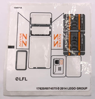 Sticker Sheet for Set Snowspeeder, 75049, North American Version - (17620/6074575), Part# 75049stk01b Part LEGO® Missing 5 Stickers