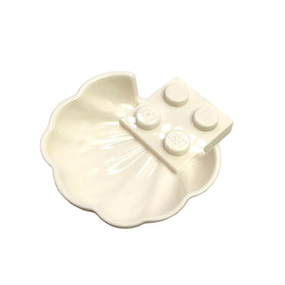 Clam / Scallop Shell with 4 Studs, Part# 18970 Part LEGO® White