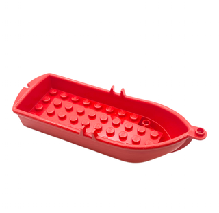 Boat, 14x5x2 with Oarlocks and 2 Hollow Inside Studs, Part# 2551 Part LEGO® Red