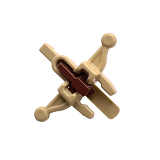 Minifigure Weapon, Wookie Crossbow with Mini Blaster with Reddish Brown Trigger, Part# 20105c02 Part LEGO® Tan