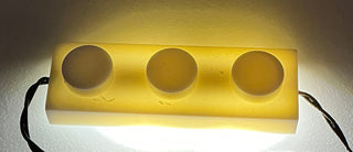 1x3 LED Light Up Plate, DIY System, Reconnectable, LB1x3-LA Custom Parts United Brick Co® White/White