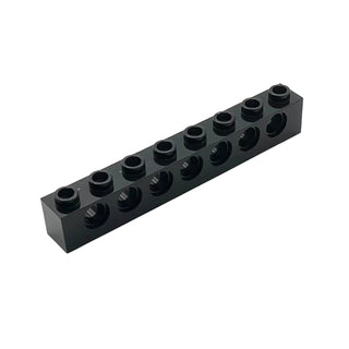 Technic, Brick 1x8 with Holes, Part# 3702 Part LEGO® Black