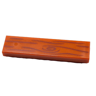 Tile 1 x 4 with Wood Grain Pattern, Part# 2431pb0733 Part LEGO® Dark Orange Very Good