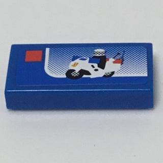 Tile Decorated, Lego® Police Motocycle Set Box Pattern, Part# 3069bpb0227 Part LEGO®   