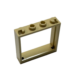 Window 1x4x3 - No Shutter Tabs, Part# 60594 Part LEGO® Tan 1 Part