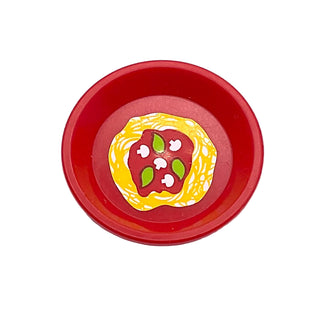 Friends Accessories Dish, Round with Pasta, Sauce, Mushrooms and Leaves Pattern (Sticker), Part# 93082fpb002 Part LEGO® Red