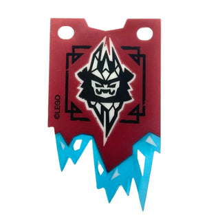 Dark Red Tattered Flag with Black and White Ice Emperor Crest and Trans-Light Blue Icicles, LEGO Copyright on Left Pattern, Part# 70678pls01b Part LEGO® Very Good