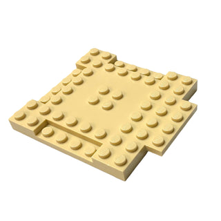 Brick, Modified 8x8x2/3 with 1x4 Indentations and 1x4 Plate, Part# 15624 Part LEGO® Tan