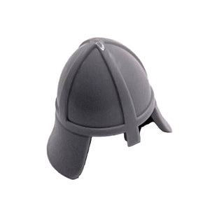 Minifigure, Headgear Helmet Castle Nasal Helmet with Angled Neck Protector, Part# 3844 Part LEGO® Light Bluish Gray