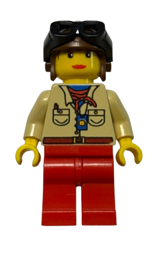 Pippin Reed - Tan Shirt, Red Legs, Brown Aviator Cap, Black Goggles, adv049 - LEGO® Adventurers Minifigure