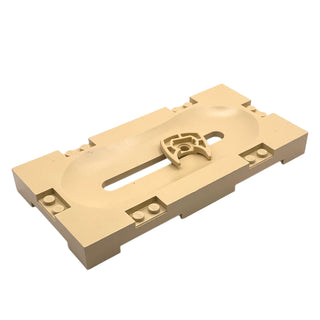 Sports Field Section 8x16 with Horizontal Slot and (Same Color) Sliding Holder, Part# 41819c01 Part LEGO® Tan Very Good