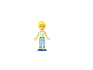 Olly - Yellowish Green and Sand Green Unbuttoned Shirt, Sand Blue Trousers, Dark Blue Shoes, frnd594 Minifigure LEGO®   