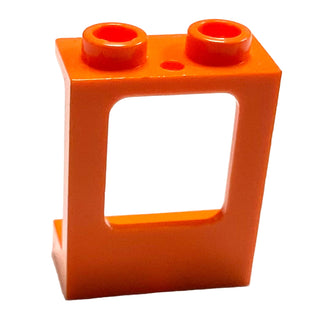 Window 1x2x2 Plane, Single Hole Top and Bottom for Glass, Part# 60032 Part LEGO® Orange