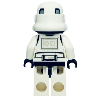 Imperial Stormtrooper - Male, Dual Molded Helmet with Light Bluish Gray Panels on Back, Reddish Brown Head, Grimace, sw1167 Minifigure LEGO®