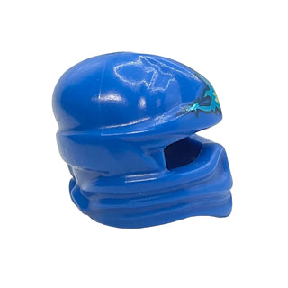 Minifigure, Headgear Ninjago Jay NRG Wrap Type 1 with Dark Blue, Metallic Cyan and Neon Green Electricity Lightning Energy Pattern, Part# 98133pb06 Part LEGO®