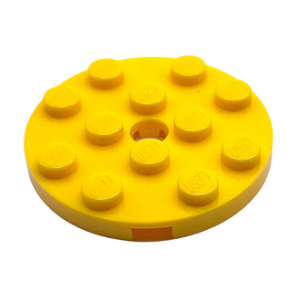 Plate Round 4x4 with Hole, Part# 60474 Part LEGO® Yellow