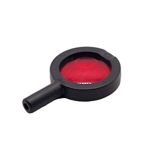 Minifigure, Utensil Magnifying Glass Thick Frame and Hollow Handle with Trans-Red Lens, Part# 38648c02 Part LEGO® Black