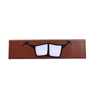 Tile 1 x 4 with Teeth Pattern, Part #2431pb0160 Part LEGO® Reddish Brown Very Good