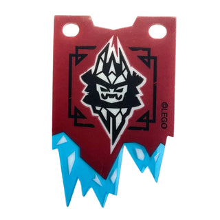 Dark Red Tattered Flag with Black and White Ice Emperor Crest and Trans-Light Blue Icicles, LEGO Copyright on Right Pattern, Part# 70678pls01a Part LEGO® Very Good