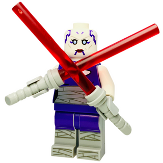 Asajj Ventress - Dark Purple Torso, sw1426 Minifigure LEGO® Like New With Lightsabers