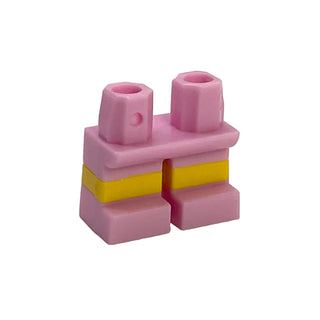 Legs Short with Molded Horizontal Yellow Stripes Pattern, Part# 41879pb001 Part LEGO® Bright Pink
