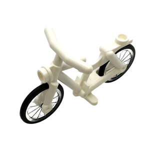 Bicycle with Trans-Clear Wheels with Molded Black Hard Rubber Tires, Part# 4719/92851pb01 Part LEGO® White  