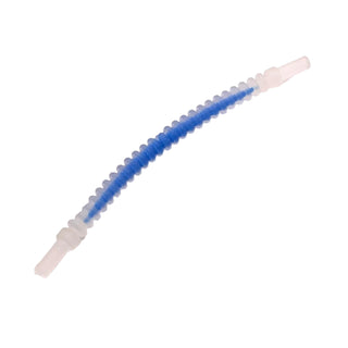 Hose, Flexible Ribbed with 8mm Ends 10L / 8.0cm with Blue Center Pattern, Part# 27328pb01 Part LEGO® Trans-Clear