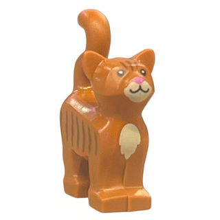 Cat, Dark Pink Nose, Reddish Brown Stripes, 13786pb11 - LEGO® Animal Minifigure LEGO®