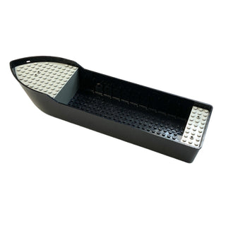 Boat, Hull Unitary 38 x 10 x 5 2/3 Floating with Raised Light Gray Decks, Part# 2366c01 Part LEGO® Black Very Good 