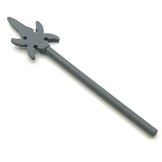Minifigure Weapon, Pike with 4 Side Blades, Part# 43899 Part LEGO® Dark Bluish Gray  