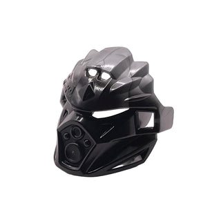 Bionicle Mask of Earth (Unity) with Marbled Flat Silver Pattern, Part# 24154pb01 Part LEGO® Black
