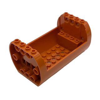 Cylinder 6 x 10 x 4 1/3 with Open Sides and Pin Holes, Part# 49949 Part LEGO® Dark Orange