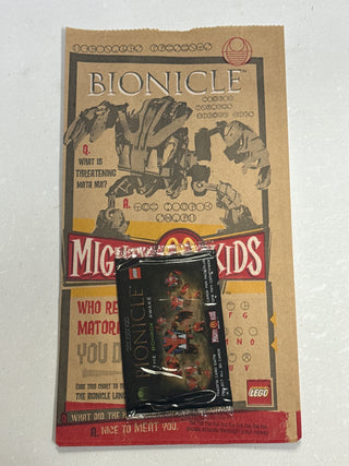 Bionicle Trading Cards Sealed with McDonalds Might Kids Custom Bionicle Paper Bag (2002)