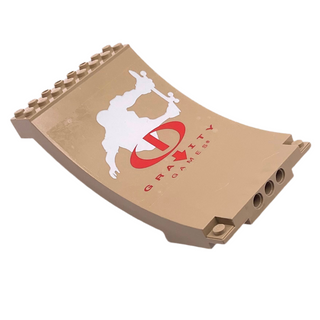 Sports Arena Section / Skateboard Ramp with 'GRAVITY GAMES' and Skateboarder Pattern (Sticker), Part# 43085pb03 Part LEGO® Dark Tan Very Good