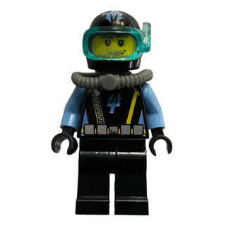 Aquaraider Diver 1 with Black Flippers, aqu015a Minifigure LEGO®