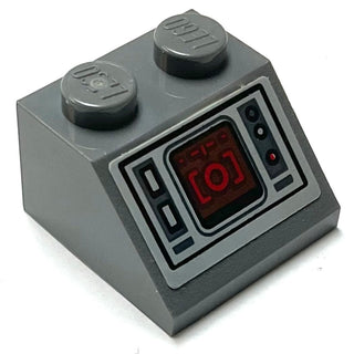 Slope 45 2 x 2 with SW AT-ST Control Panel Pattern (Sticker), Part# 3039pb127 Part LEGO® Dark Bluish Gray