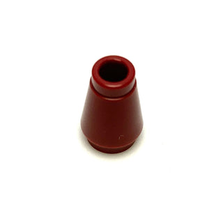 Cone 1x1 with Top Groove, Part# 4589b Part LEGO® Dark Red  