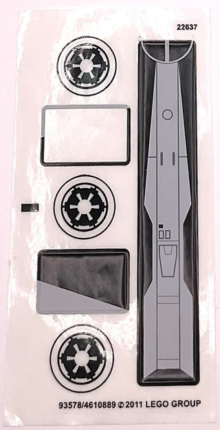 Sticker Sheet for Set Imperial V-wing Starfighter, 7915 - (93578/4610889), Part# 7915stk01 Part LEGO® Missing 1 Sticker