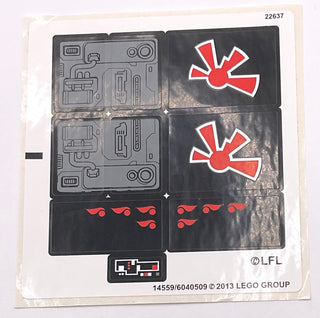 Sticker Sheet for Set Jek-14's Stealth Starfighter, 75018 - (14559/6040509), Part# 75018stk01 Part LEGO® Complete