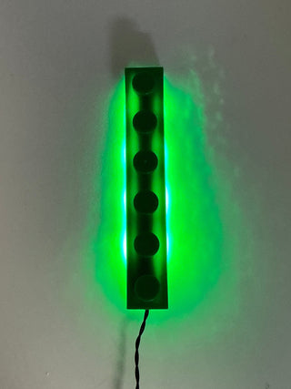 1x6 LED Light-up Plate, USB, LB1x6 Custom Parts United Brick Co® Green
