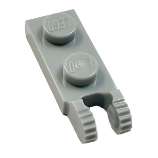 Hinge Plate 1 x 2 Locking with 2 Fingers on End, Part# 44302 Part LEGO® Light Bluish Gray