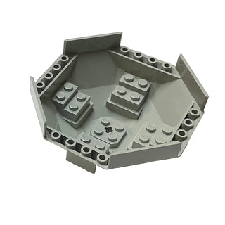 Cockpit 10 x 10 x 4 Octagonal with Axle Hole, Part# 2618 Part LEGO® Light Gray Very Good