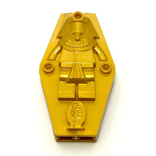 Container, Coffin Lid with Mummy Relief Plain (Sarcophagus), Part# 30164  LEGO® Pearl Gold  